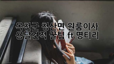 옥천군 청산면 원룸이사, 용달견적 꿀팁🍯 (ft. 명티리)